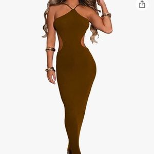 Brown midi dress